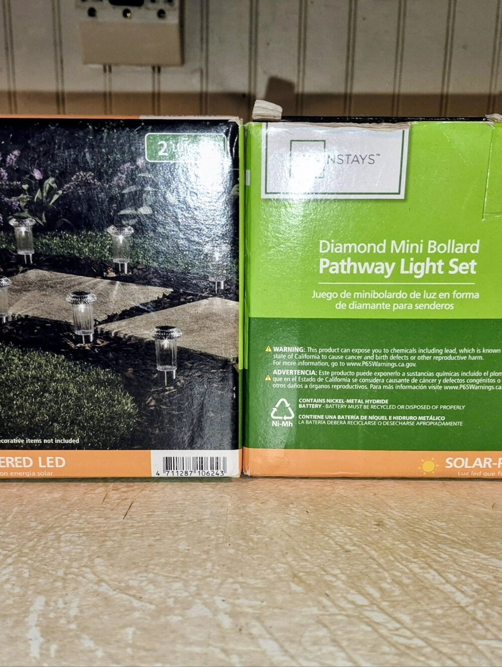 2 Boxes Mainstays 12 Total  Diamond Mini Bollard Pathway Light Set